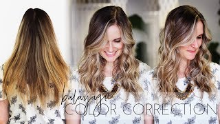 Balayage Color Correction  Blonde Hair Transformation Full Tutorial including Formulas [upl. by Yruj85]