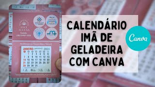 Calendário imã de geladeira feito no Canva [upl. by Allez]