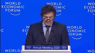 Javier Milei addresses World Economic Forum in Davos  FULL SPEECH [upl. by Uhile]