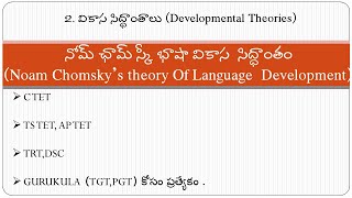 భాషా వికాసంఛామ్ స్కీ సిధ్దాంతం Chomskys Theory Of Language Development [upl. by Cale295]