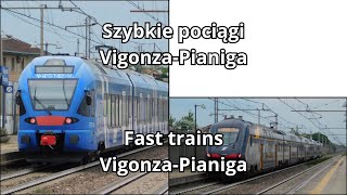 Szybkie pociągi w VigonzaPianiga 220 kmhFast trains in VigonzaPianiga 220 kmh [upl. by Carmencita]