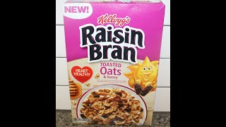 Kellogg’s Raisin Bran Toasted Oats amp Honey Cereal Review [upl. by Sabsay]