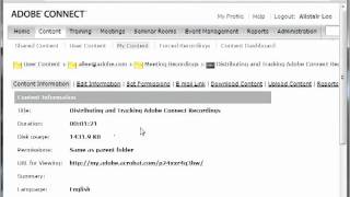 Distributing amp Tracking Adobe Connect Recordings [upl. by Lemmy]