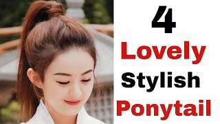 4 lovely ponytail  easy pony hairstyle for girls [upl. by Edivad]