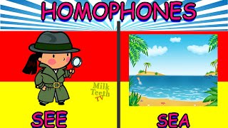 Homophones In English Grammer  Basic Homophones list for class 1 Kids [upl. by Breech]