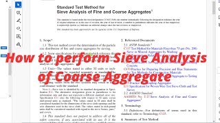 How to perform test of Sieve Analysis of Coarse aggregate  Fineness Modulus of Coarse Aggregate [upl. by Htesil402]