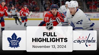 NHL Highlights  Maple Leafs vs Capitals  November 13 2024 [upl. by Euqinmod]