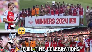 😱FULL TIME CELEBRATIONS  EMIRATES CUP WINNERS 2024 ARSENAL 20 LYON [upl. by Clayton567]