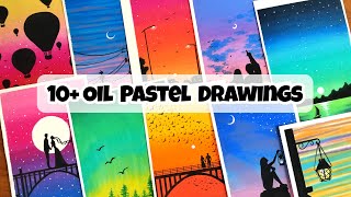 10 Easy Oil pastel Painting Ideas for beginners  COMPILATION  Oil Pastel Drawing [upl. by Benildas]