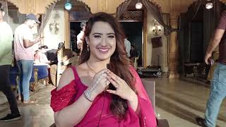 Exclusive interview with Aalisha Panwar on location Nath Krishna Gauri ki kahani on Dangal TV [upl. by Mead894]