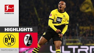 Comfortable Win For BVB  Borussia Dortmund  Freiburg 30  Highlights  Matchday 21 – Bundesliga [upl. by Dorotea]