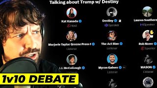 Destiny Stumps Every Conservative Influencer In HEATED 1v10 Bloodsport Debate [upl. by Lednek]