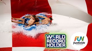 Typhoon Worlds Longest CannonBowl Waterslide  Funfields Theme Park [upl. by Curr]