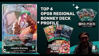 Top 4 Bonney Deck Profile  OP08 NZ Regional  One Piece TCG [upl. by Valerie]