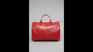 LOUIS VUITTON ROUGE RED EPI LEATHER SPEEDY 30 HANDBAG [upl. by Stu]