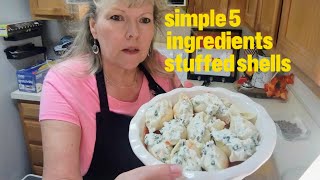 Easy Ricotta and spinach stuffed pasta shells recipe sweet Italian sausage Gabbys journey 1000 subs [upl. by Enilrad]