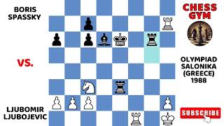 Ljubomir Ljubojevic vs Boris Spassky Olympiad Salonika Greece 1988 [upl. by Flory]