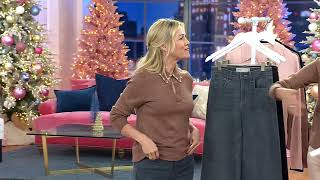 Me by Jennie Garth Cuffed Wide Leg Jeans on QVC [upl. by Anaujat]