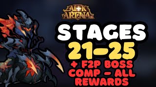 AFK ARENA  THE LOST SPIRE STAGES 2124  BOSS F2P TEAM [upl. by Efram]