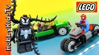 LEGO Toy SPIDERMAN Set VENOM and NICK FURY HobbyKidsTV [upl. by Ssegrub]