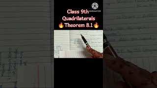 Class 9th 🔥 Chapter 8 QUADRILATERALS 🔥THEOREM 81🔥The diagonals of a parallelogram [upl. by Julissa]