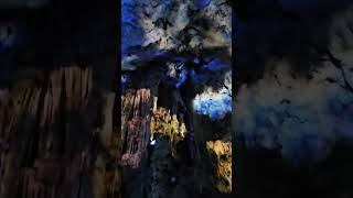 St Michaels Cave light show caves gibraltar limestone lightshow [upl. by Holds]