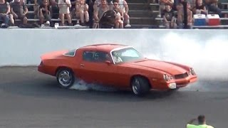 2nd Gen Chevy Camaro CLOSE CALL Spectator Drags [upl. by Eboh]