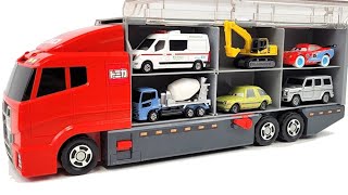 トミカのミニカーを開封してコンボイへ収納します☆Work cars Tomica miniature cars are opened and stored in the convoy [upl. by Ardnuas]