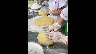 Making giant mooncakes for MidAutumn Festival they look deliciousmooncakes festive food [upl. by Lirba]