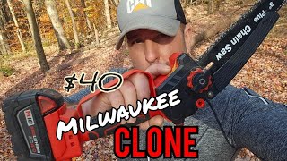 CHEAP Milwaukee electric chainsaw CLONE [upl. by Herrle904]