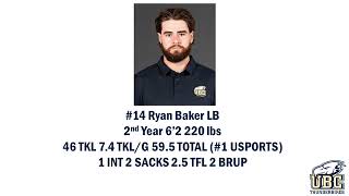 Ryan Baker 14 UBC Football AllCanadian Tape 2022 [upl. by Allx]