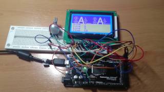 Arduino  Testing a KS0108 GLCD using the openGLCD demo [upl. by Tyree453]