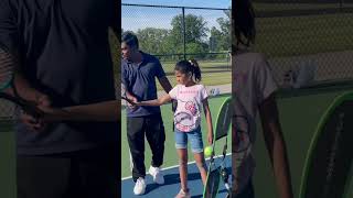 Today’s session Beginner Tennis Top spin pro explained kids topspin forehand [upl. by Tedman989]