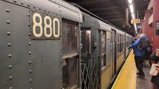 NYC Subway R1R9 Holiday Train Action ft Special quot880quot Number Plate [upl. by Leugimesoj]