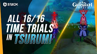 All 1616 Tsurumi Island Time Trial Challenges Walkthrough Guide w Timestamps  Genshin Impact [upl. by Stevy]