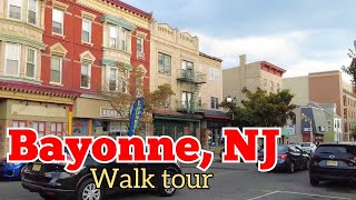 A walk tour in Bayonne New Jersey USA  Area around Downtown and northern Bergen Point [upl. by Aneehsirk]