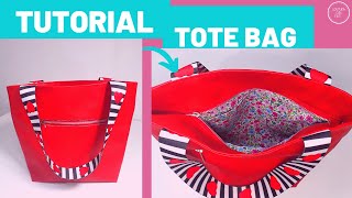 DIY CÓMO HACER UN TOTE BAG  CÓMO HACER UN BOLSO CON CIERRE [upl. by Keene]