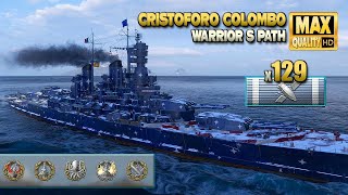 Battleship quotCristoforo Colomboquot on map quotWarrior s Pathquot  World of Warships [upl. by Rolph]