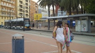 Valencia Airport Metro 5 from Beach amp Port [upl. by Nisse]