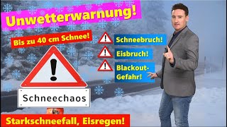 WARNUNG Extremes Winter Unwetter Höchste Warnstufe LILA Starker Schneefall Eisregen Blackouts [upl. by Gordon]