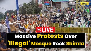 Shimla Mosque Controversy Live Protestors break barricades Clash With Police Sanjauli Masjid News [upl. by Felizio]