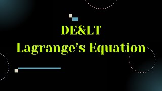 DEampLT  Lagranges Equation  Differential Equation amp Laplace Transform  Imam Mahdi [upl. by Nadabus188]