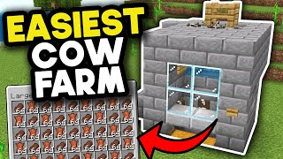 Easiest Cow Farm Minecraft Bedrock 121 [upl. by Hen]