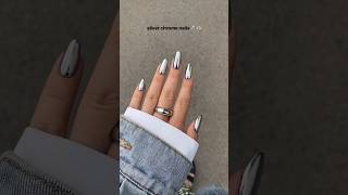 Silver chrome nails💫✨nails Nailart trending shorts chromenails [upl. by Eilrahc8]