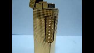 Gold plated Dunhill lighter made in Switzerland US patented RE24163 [upl. by Shirline]