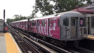 R62A TMobile Wrapped 7 Train Leaving MetsWillets Point [upl. by Whitehouse]