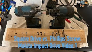 Square Drive vs Phillips Screw 1 handed challenge Makita Impact Driver Vid 1 [upl. by Aremahs]