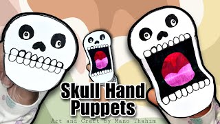 How to Make Paper Skulls Hand Puppet  Halloween Crafts  Easy and Simple DIY  Hand puppet for kids [upl. by Inaniel]