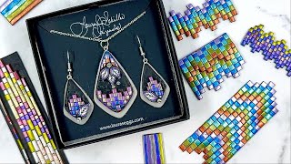 POLYMER CLAY TECHNIQUE amp JEWELRY TUTORIAL METALLIC BARGELLO FROM POLYMER CLAY MUD [upl. by Peursem]