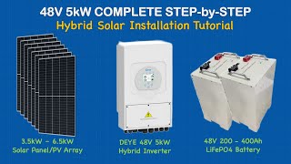 How To Build a 48V 5kW Deye Hybrid OnOffGrid Solar Power System  Complete Pro Level Tutorial [upl. by Noramac540]